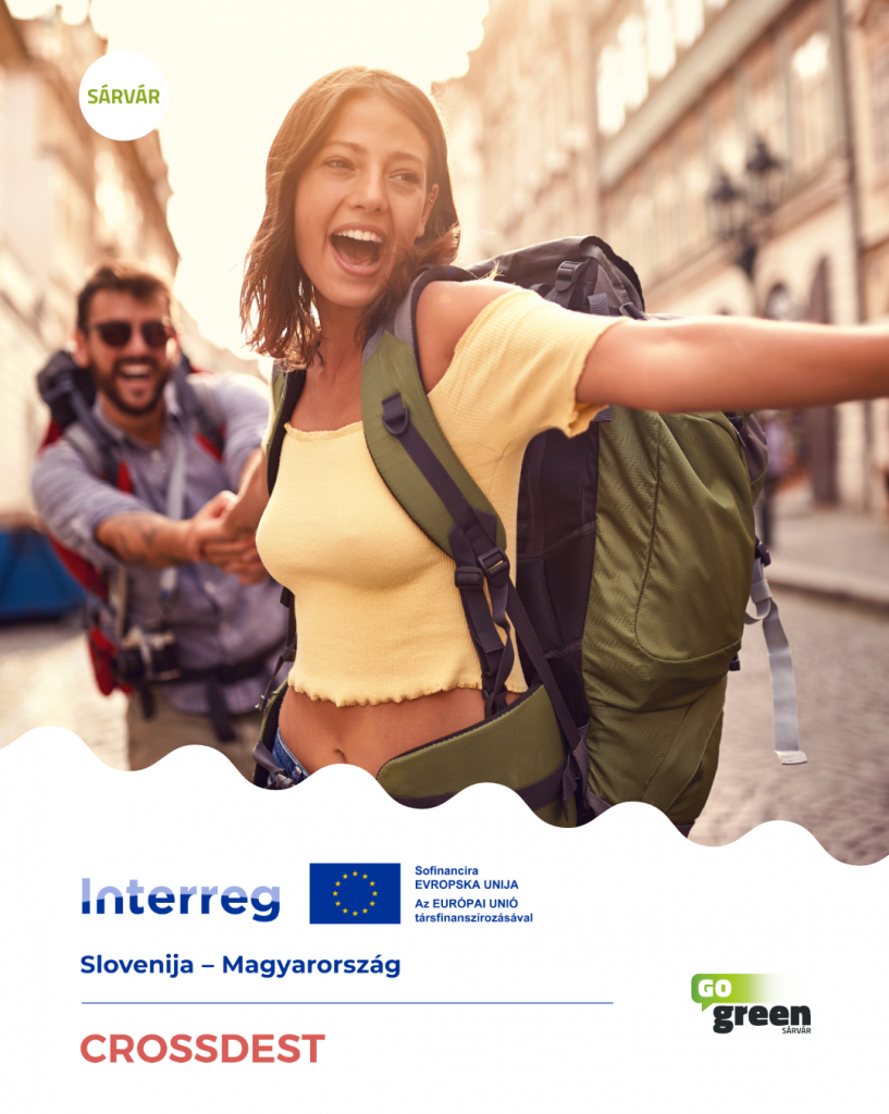 Lassú utazás - Hátizsákos pár vidáman sétál, városnéző programon vesznek részt.